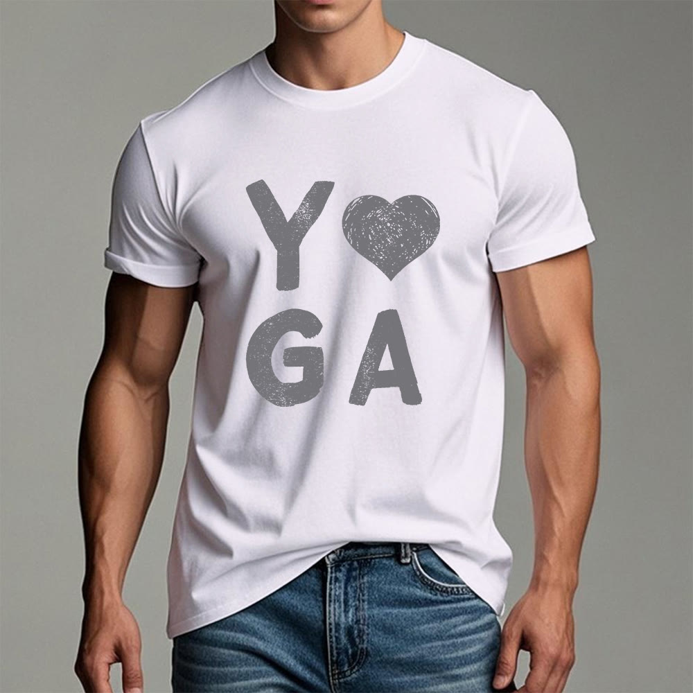Olivenorma Yoga Heart Print T-Shirt - image 3