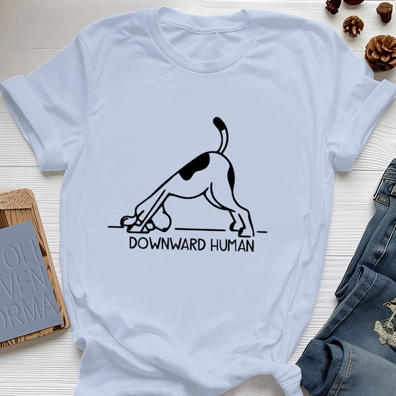 Olivenorma Dog Yoga Meditation Print T-Shirt - Blue - 2XL - image 10