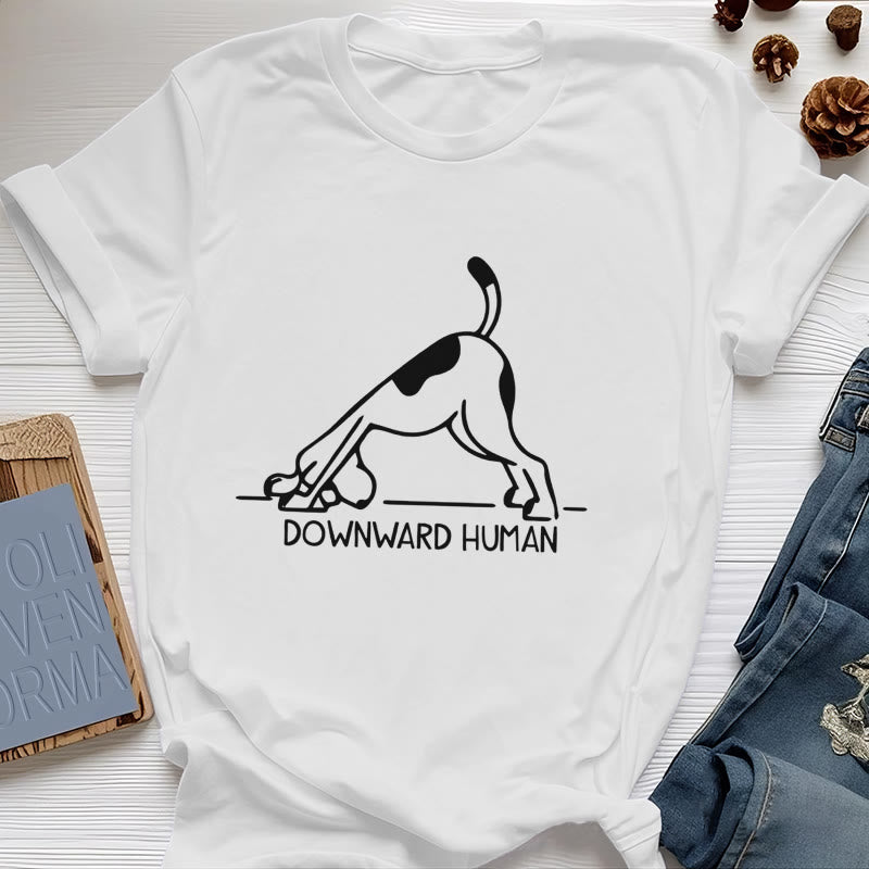 Olivenorma Dog Yoga Meditation Print T-Shirt - White - 2XL - image 0