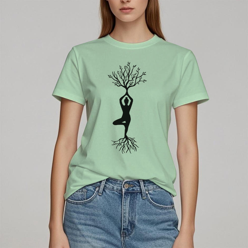 Olivenorma Rooted Yoga Tree Pose T-Shirt - image 19