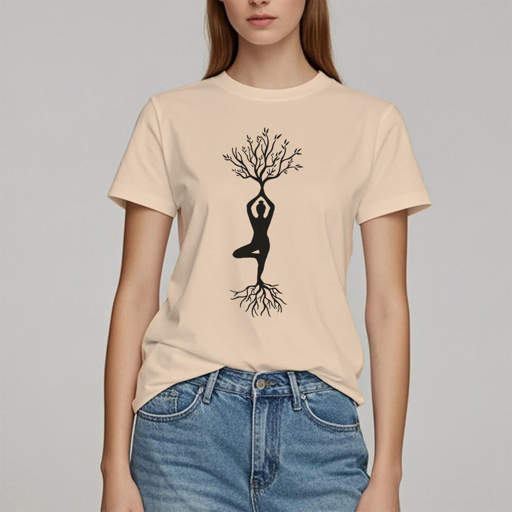 Olivenorma Rooted Yoga Tree Pose T-Shirt - image 11