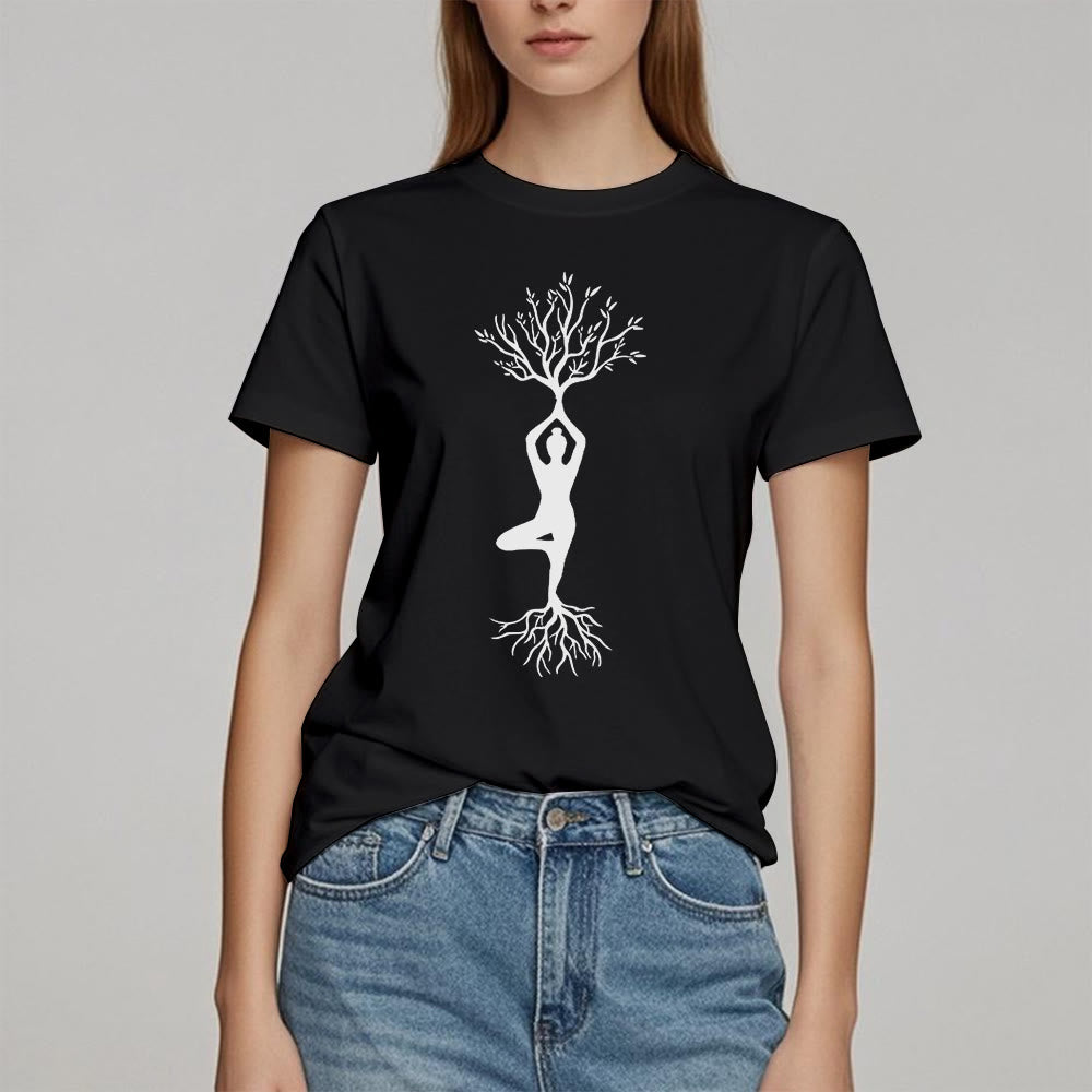Olivenorma Rooted Yoga Tree Pose T-Shirt - image 6