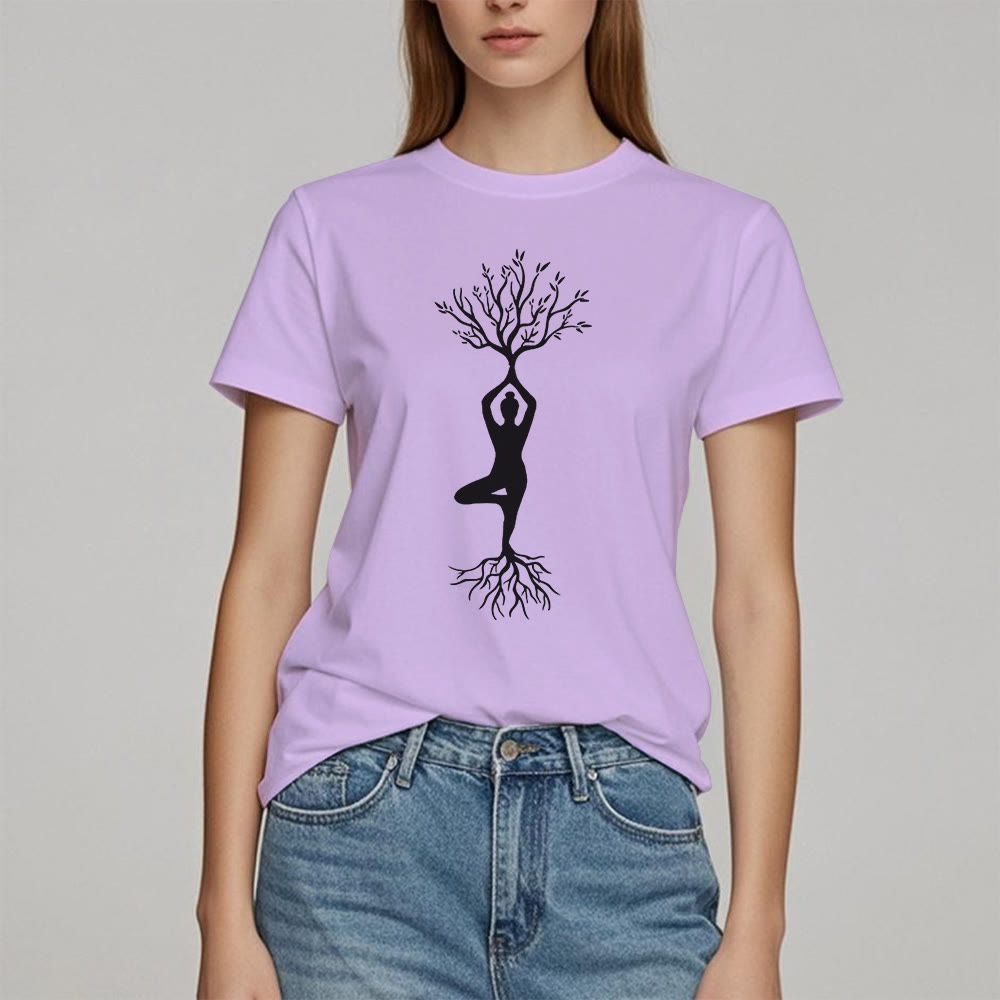 Olivenorma Rooted Yoga Tree Pose T-Shirt - image 17