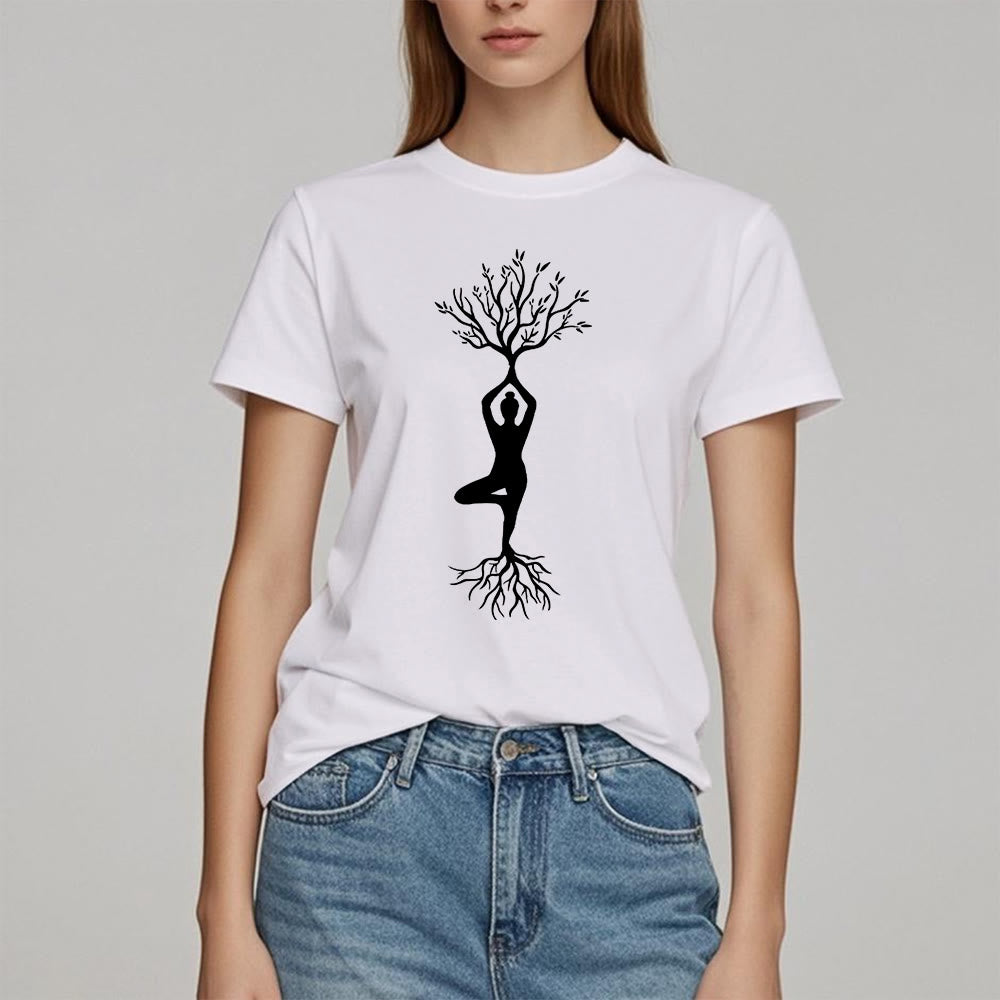 Olivenorma Rooted Yoga Tree Pose T-Shirt - image 4