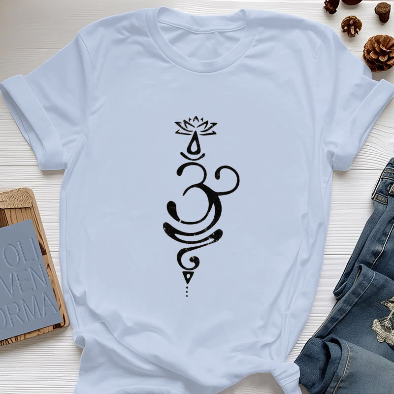 Olivenorma OM Lotus Chakra Symbol T-Shirt - Blue - 2XL - image 12