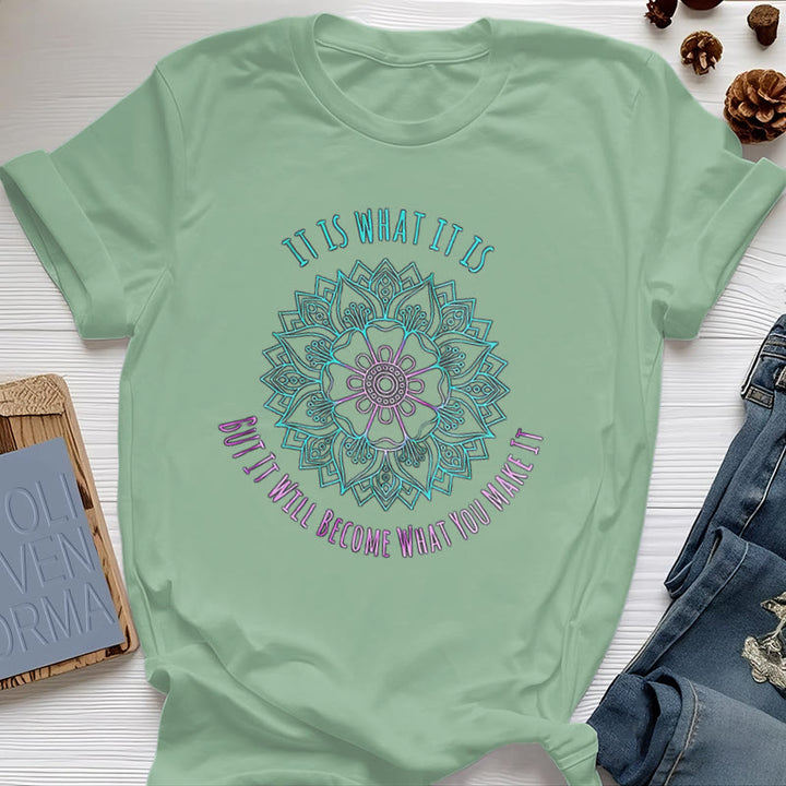 Olivenorma "It Is What It Is Tee" Mandala Quote T-Shirt - Light Green - 2XL - image 18