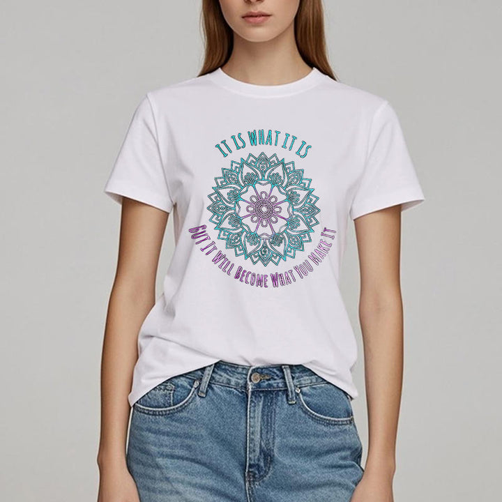 Olivenorma "It Is What It Is Tee" Mandala Quote T-Shirt - image 7