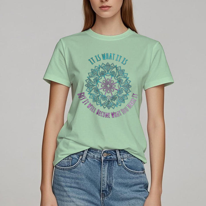 Olivenorma "It Is What It Is Tee" Mandala Quote T-Shirt - image 19