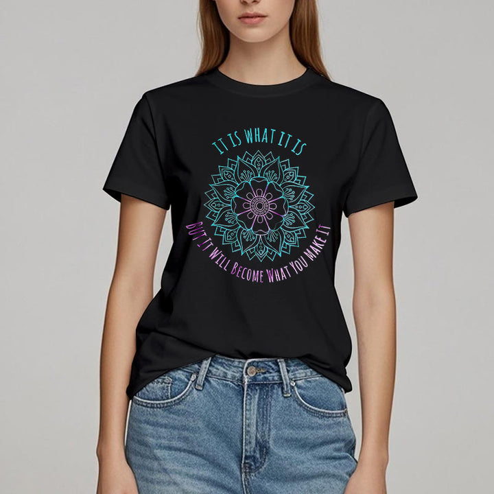 Olivenorma "It Is What It Is Tee" Mandala Quote T-Shirt - image 9