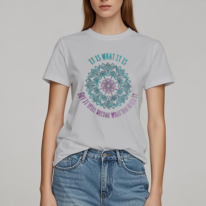 Olivenorma "It Is What It Is Tee" Mandala Quote T-Shirt - image 3