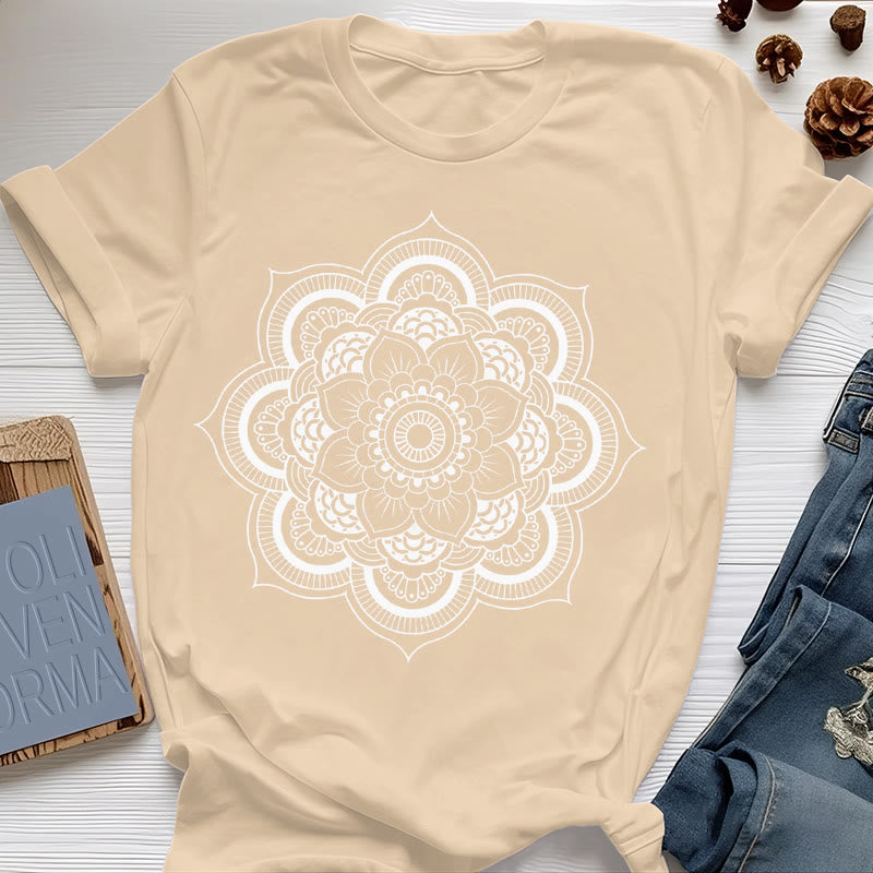 Olivenorma Mandala Lotus T-shirt - Yellow - 2XL - image 10