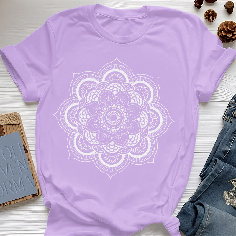 Olivenorma Mandala Lotus T-shirt - Purple - 2XL - image 17