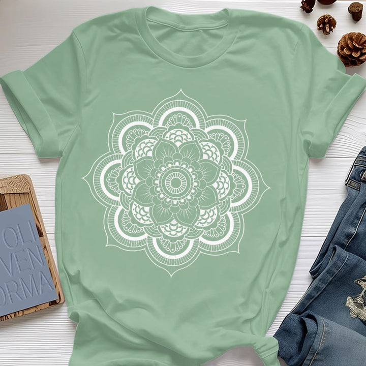 Olivenorma Mandala Lotus T-shirt - Light Green - 2XL - image 19