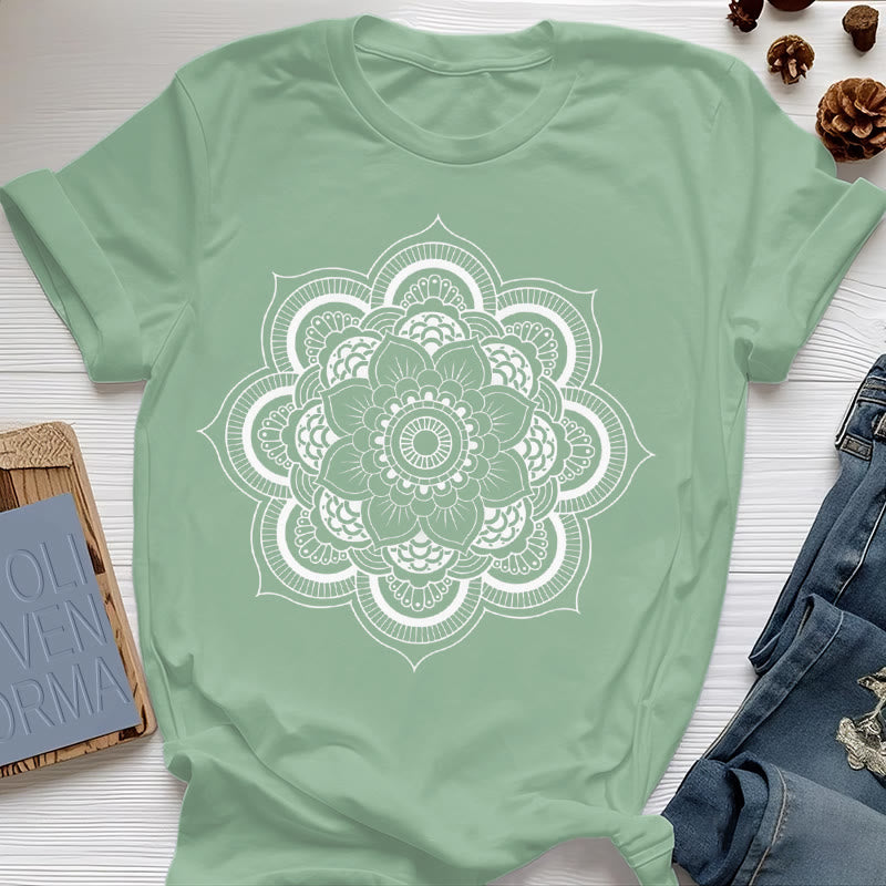 Olivenorma Mandala Lotus T-shirt - Light Green - 2XL - image 19