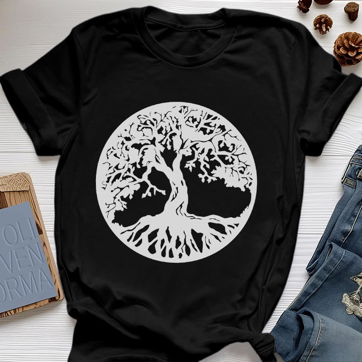 Olivenorma Circle Tree Of Life T-shirt - Black - 2XL - image 8