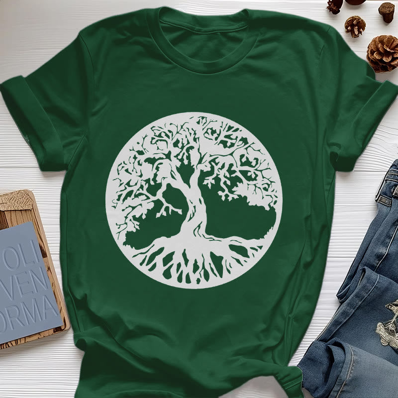 Olivenorma Circle Tree Of Life T-shirt - Dark Green - 2XL - image 20