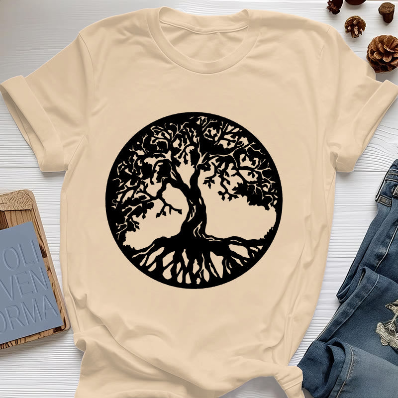 Olivenorma Circle Tree Of Life T-shirt - Yellow - 2XL - image 12