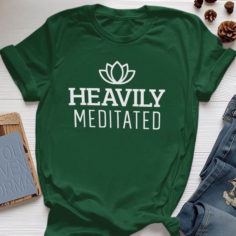 Olivenorma Heavily Meditated Lotus T-shirt - Dark Green - 2XL - image 18