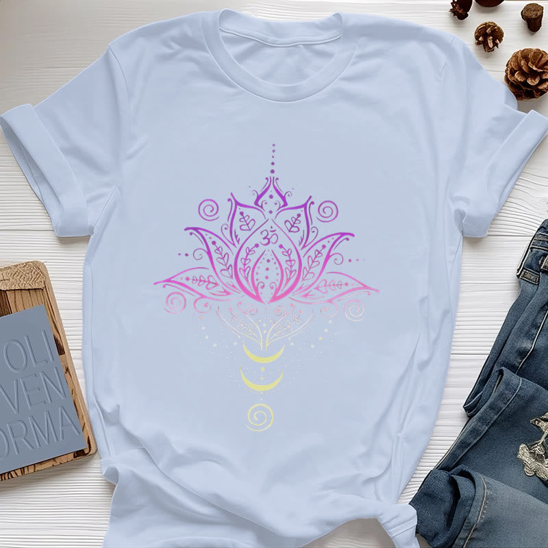 Olivenorma OM Lotus Flower T-Shirt - Blue - 2XL - image 11
