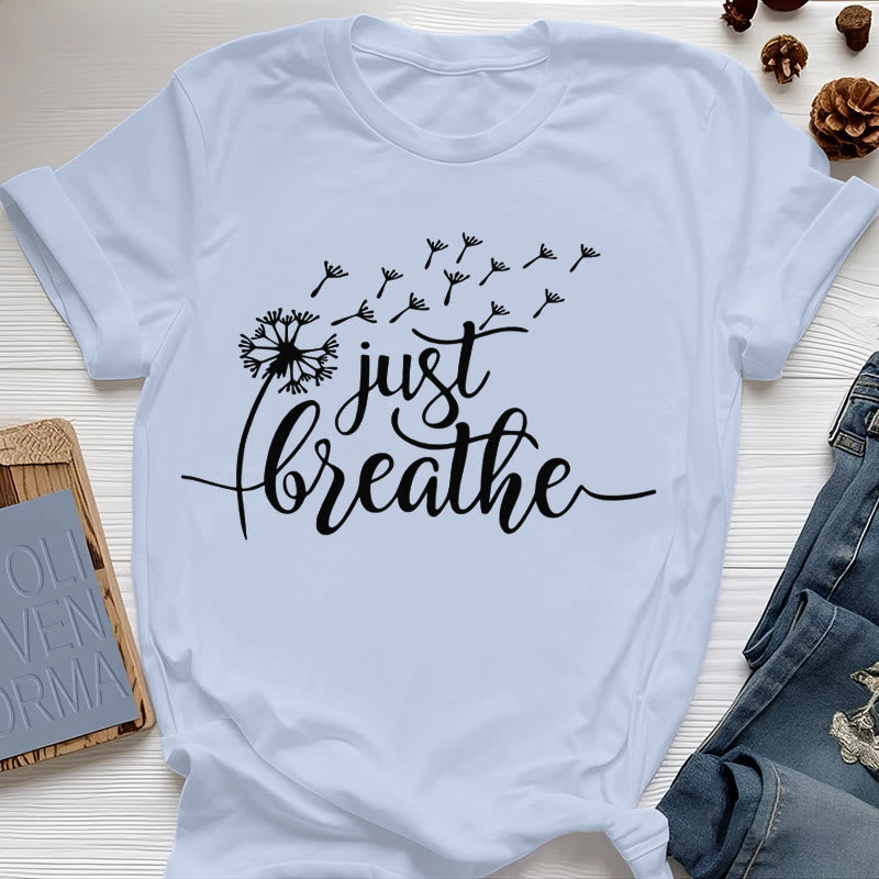 Olivenorma Just Breathe Dandelion T-shirt - Blue - 2XL - image 14