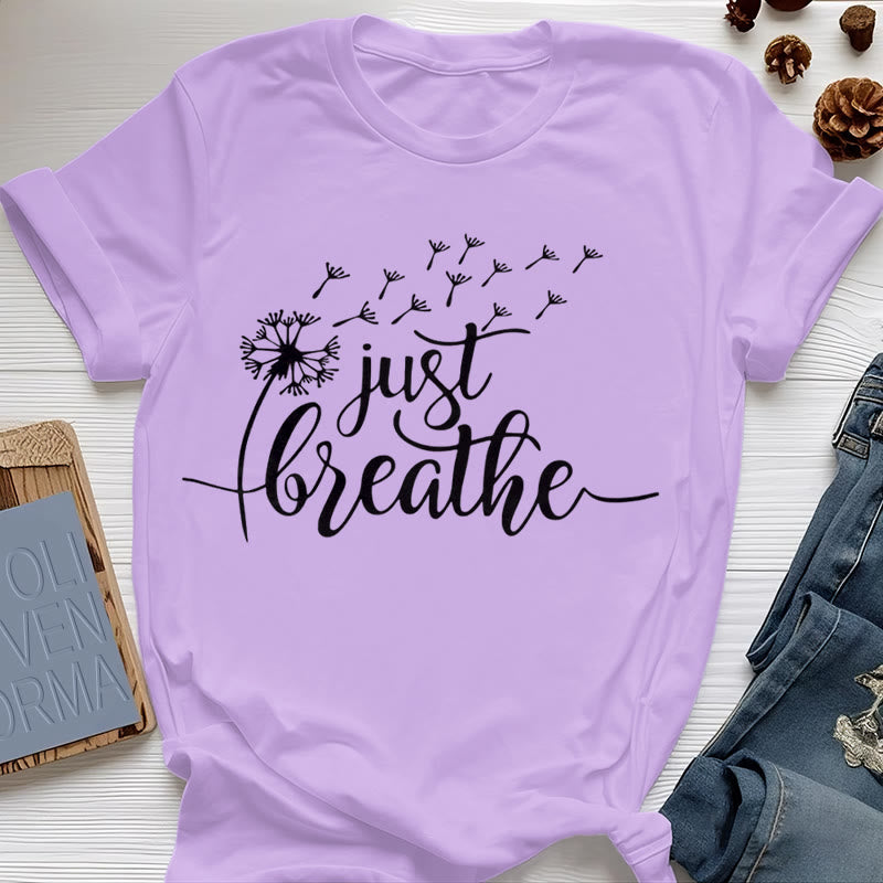 Olivenorma Just Breathe Dandelion T-shirt - Purple - 2XL - image 20