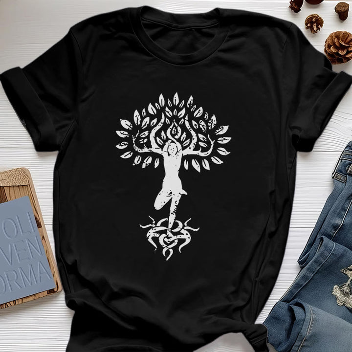 Olivenorma Flower Zen Tree T-Shirt - Black - 2XL - image 8