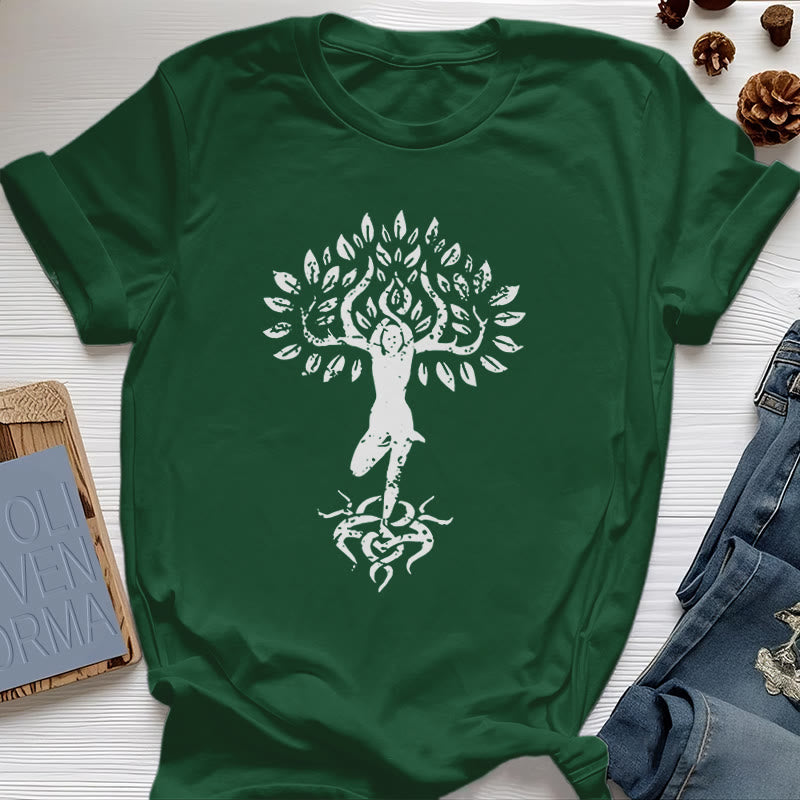 Olivenorma Flower Zen Tree T-Shirt - Dark Green - 2XL - image 26
