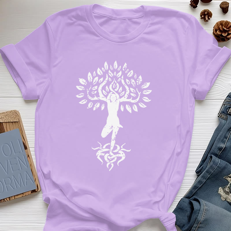 Olivenorma Flower Zen Tree T-Shirt - Purple - 2XL - image 23