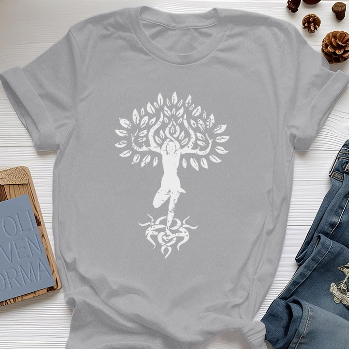 Olivenorma Flower Zen Tree T-Shirt - Gray - 2XL - image 11