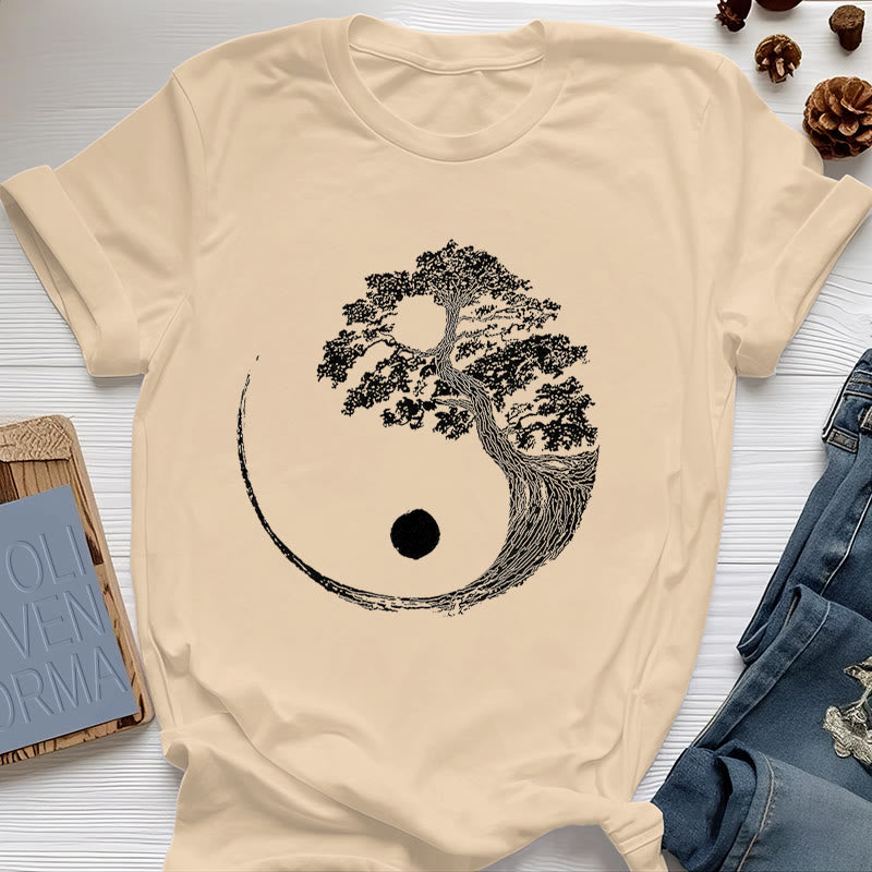 Olivenorma Yin Yang Bonsai Tree T-shirt - Yellow - 2XL - image 12