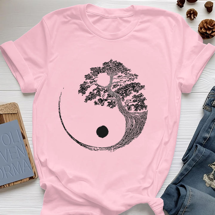 Olivenorma Yin Yang Bonsai Tree T-shirt - Pink - 2XL - image 18