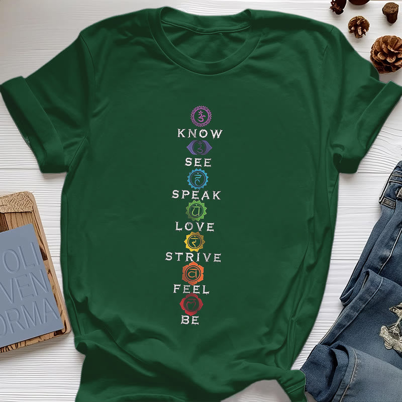 Olivenorma Chakra List Tantric Hinduism T-Shirt - Dark Green - 2XL - image 26