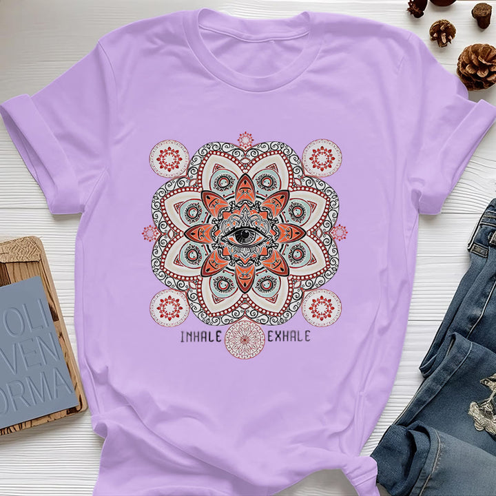 Olivenorma Meditation Evil Eye Slogan Design T-shirt - Purple - 2XL - image 21