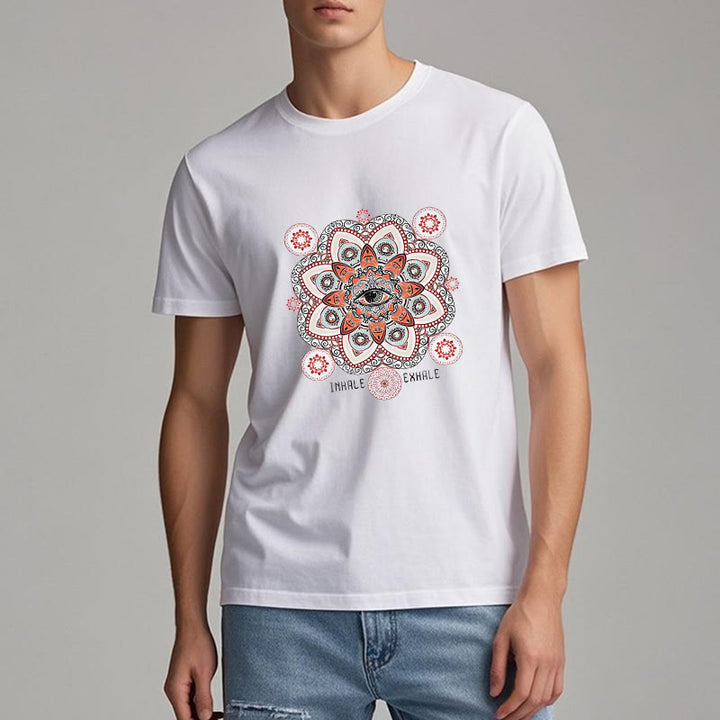 Olivenorma Meditation Evil Eye Slogan Design T-shirt - image 3