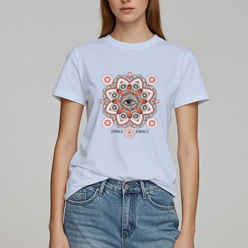 Olivenorma Meditation Evil Eye Slogan Design T-shirt - image 16