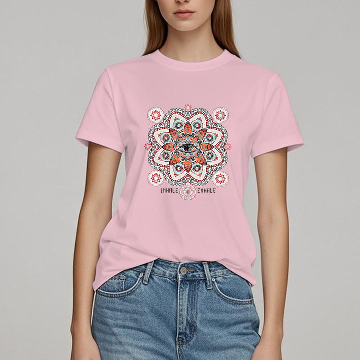 Olivenorma Meditation Evil Eye Slogan Design T-shirt - image 19
