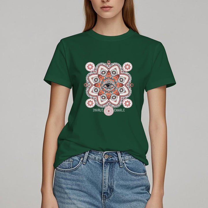 Olivenorma Meditation Evil Eye Slogan Design T-shirt - image 27