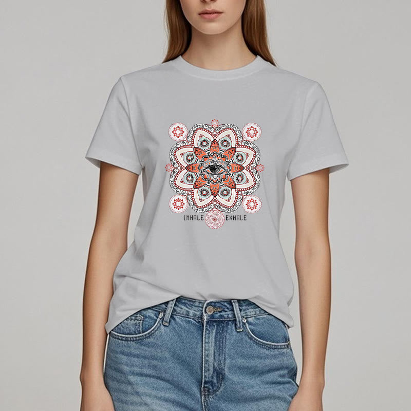 Olivenorma Meditation Evil Eye Slogan Design T-shirt - image 10