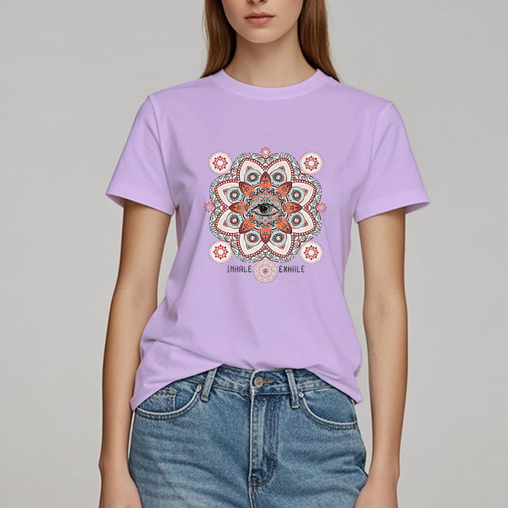 Olivenorma Meditation Evil Eye Slogan Design T-shirt - image 22