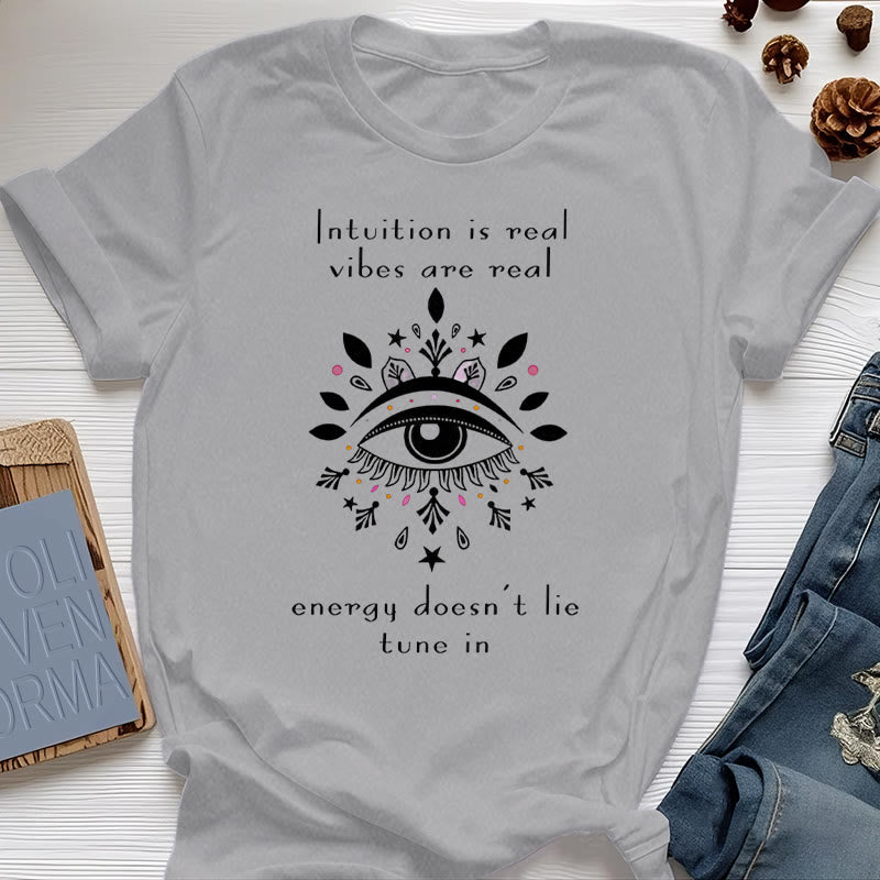 Olivenorma Intuition Evil Eye Design T-shirt - Gray - 2XL - image 9