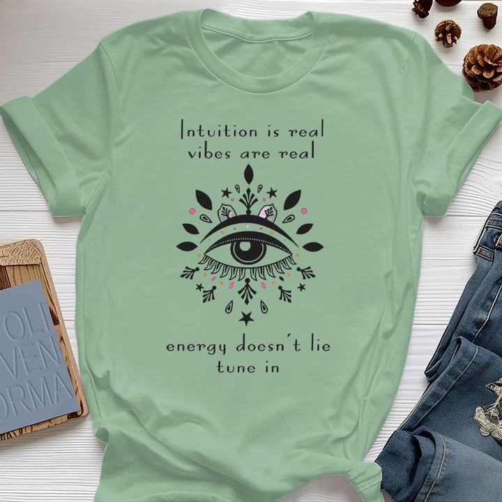 Olivenorma Intuition Evil Eye Design T-shirt - Light Green - 2XL - image 24