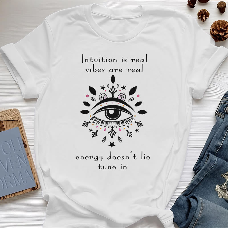 Olivenorma Intuition Evil Eye Design T-shirt - White - 2XL - image 0