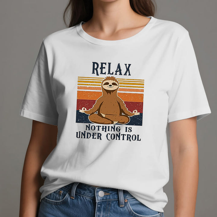Olivenorma Relaxed Sloth Retro Cotton T-Shirt - image 8
