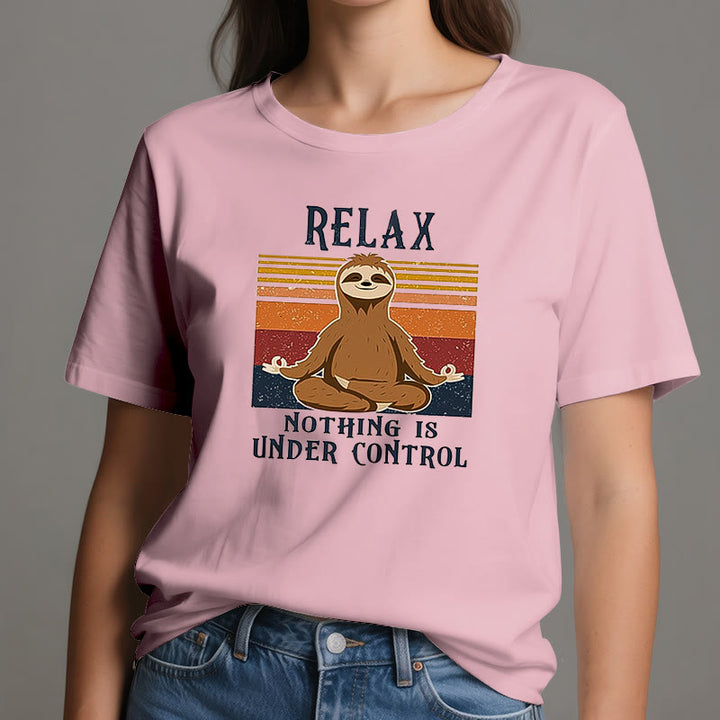 Olivenorma Relaxed Sloth Retro Cotton T-Shirt - image 14
