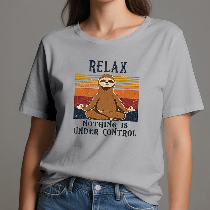 Olivenorma Relaxed Sloth Retro Cotton T-Shirt - image 10