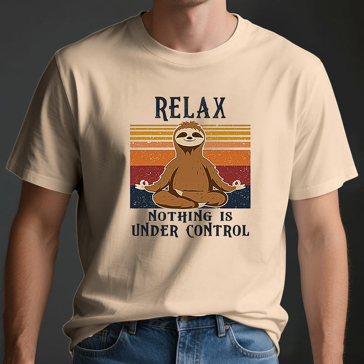 Olivenorma Relaxed Sloth Retro Cotton T-Shirt - image 3