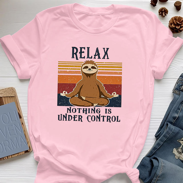 Olivenorma Relaxed Sloth Retro Cotton T-Shirt - Pink - 2XL - image 13