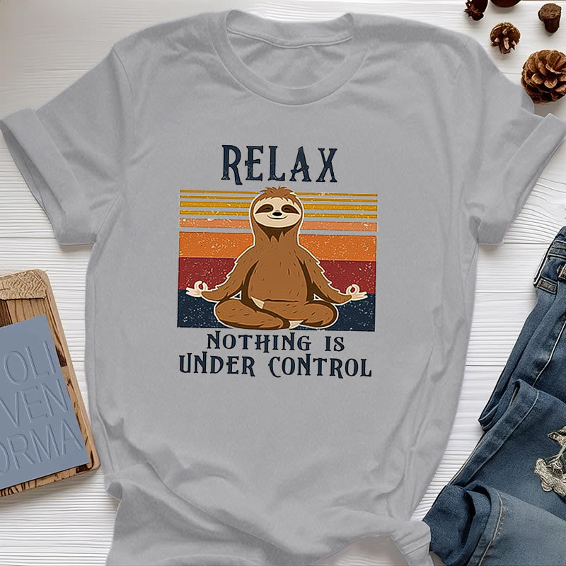 Olivenorma Relaxed Sloth Retro Cotton T-Shirt - Gray - 2XL - image 9