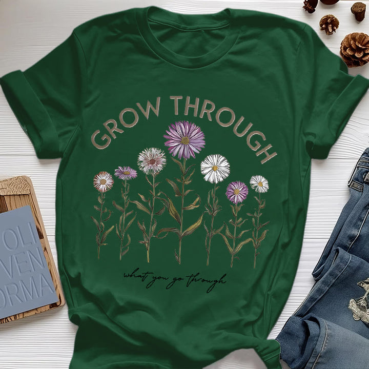 Olivenorma Grow Through Floral Graphic T-Shirt - Dark Green - 2XL - image 18