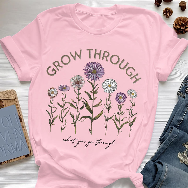 Olivenorma Grow Through Floral Graphic T-Shirt - Pink - 2XL - image 12